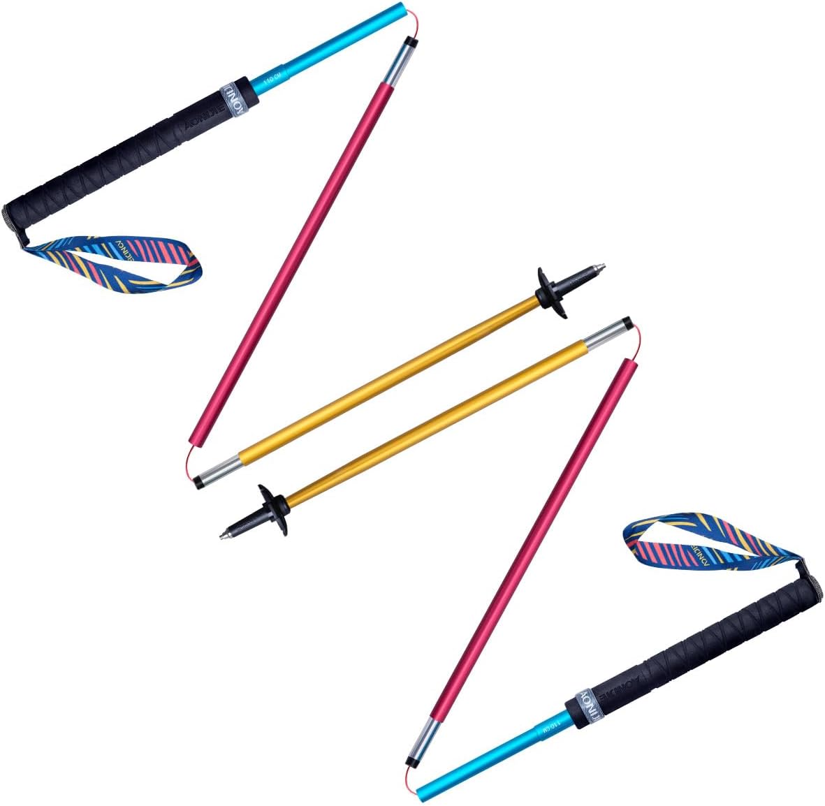 AONIJIE Folding Ultralight 7075 Aluminum Alloy Trekking Poles Quick Lock Trekking Hiking Pole Walking Stick